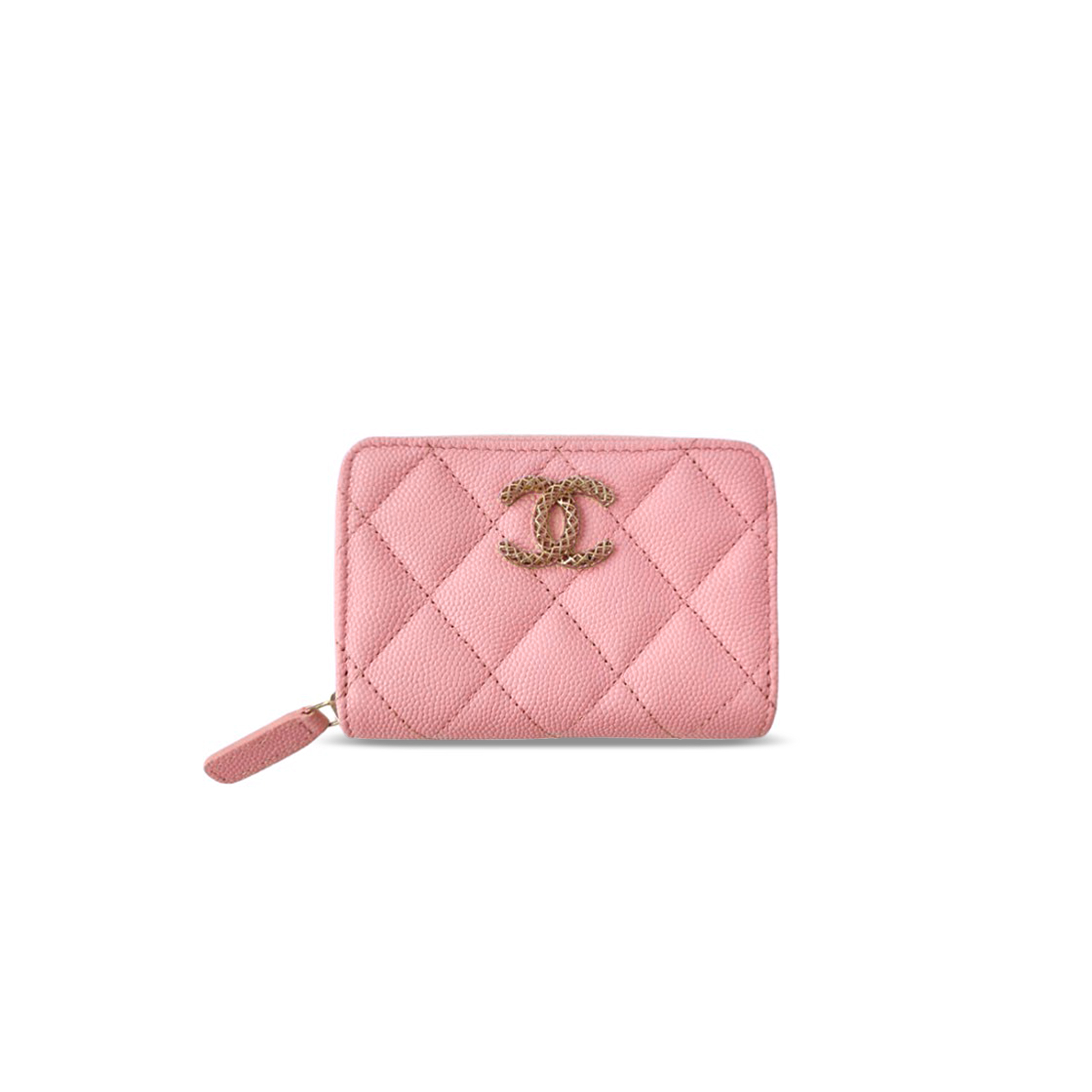 CHANEL CLASSIC ZIPPED COIN PURSE CAVIAR QUILTED PINK AP3185 (11*7.5*2cm)